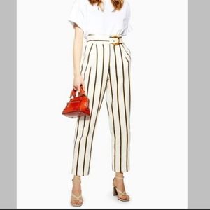 Topshop striped high waisted crop pants - 8
